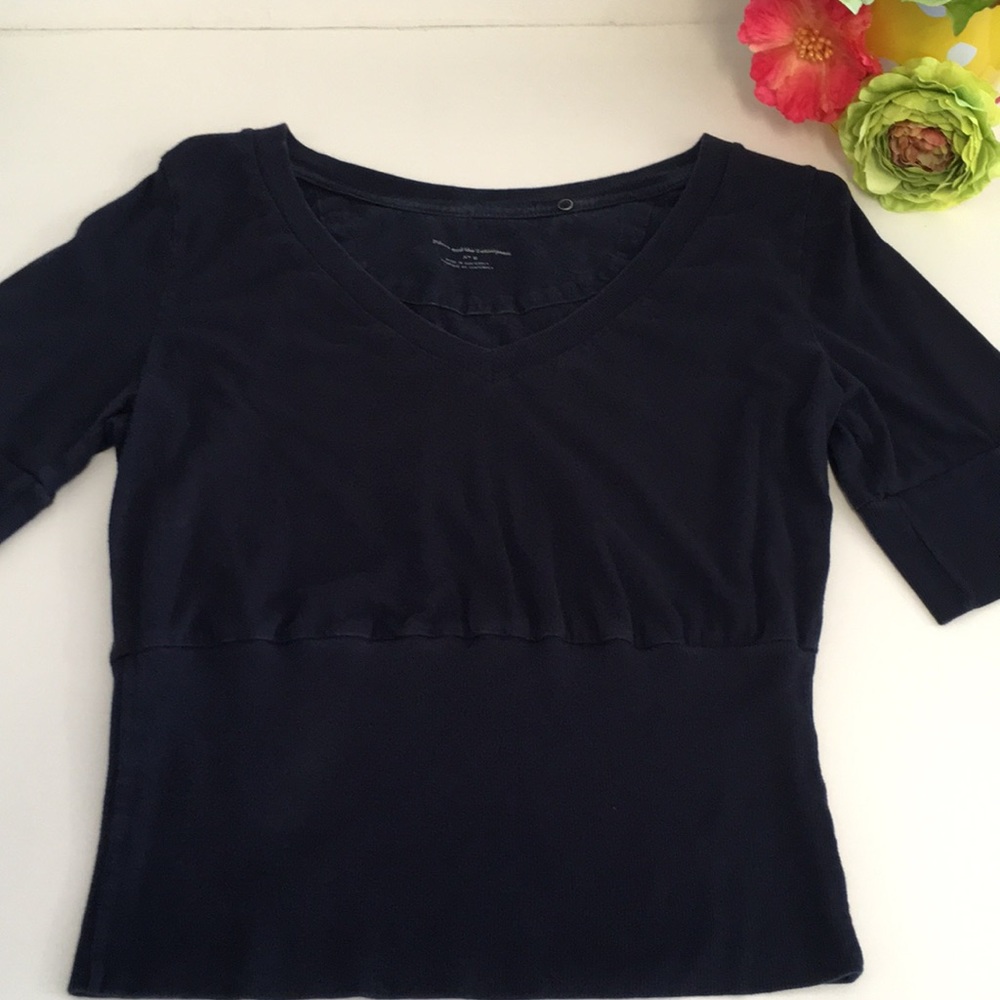 Anhropologie Pilcro and the Letterpress Navy Top M